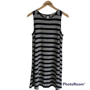 LOFT Navy and White Striped Sleeveless Ladies Casual Sundress,‎ M